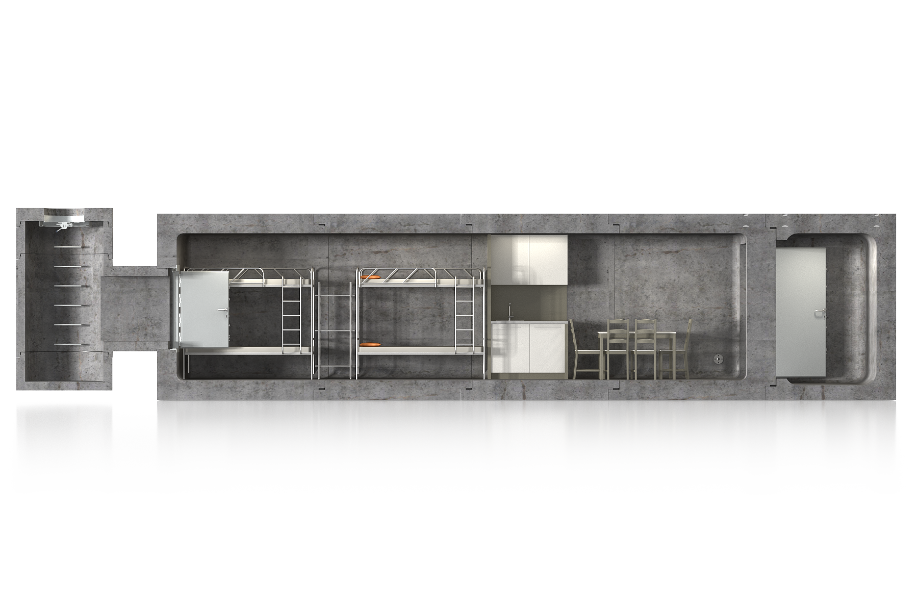 Modular Shelter_L_wiz_PP_B2_przekroj bok A2